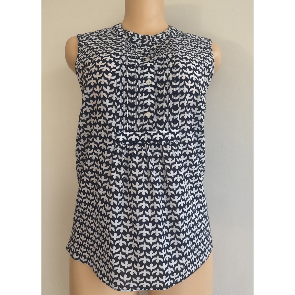 J. CREW PRINTED TUXEDO‎ CAMI TOP -  SIZE 6 Birds